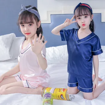 2Pcs Children Summer Pyjamas Kids Boy Girls Silk Pajamas Suit Set Wholesale Pajamas Sleepwear for Girls Top+Shorts Pajamas Set
2Pcs Children Summer Pyjamas Kids Boy Girls Silk Pajamas Suit Set Wholesale Pajamas Sleepwear for Girls Top+Shorts Pajamas Set