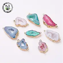 Electroplate Natural Druzy Geode Quartz Crystal Links, with Brass Findings, Nuggets, Golden, Mixed Color, 31~42x16~23x4~5.5mm,
Electroplate Natural Druzy Geode Quartz Crystal Links, with Brass Findings, Nuggets, Golden, Mixed Color, 31~42x16~23x4~5.5mm,