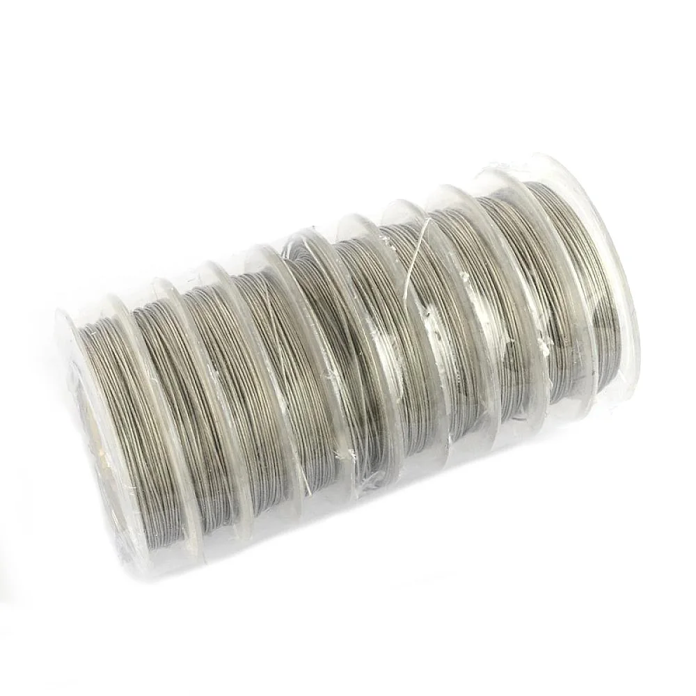 Pandahall 10 Rolls/set (Approx 10m/roll) 0.38mm Steel Tiger Tail Stainless Steel Color Beading Wire Jewelry Findings Accessories
Pandahall 10 Rolls/set (Approx 10m/roll) 0.38mm Steel Tiger Tail Stainless Steel Color Beading Wire Jewelry Findings Accessories