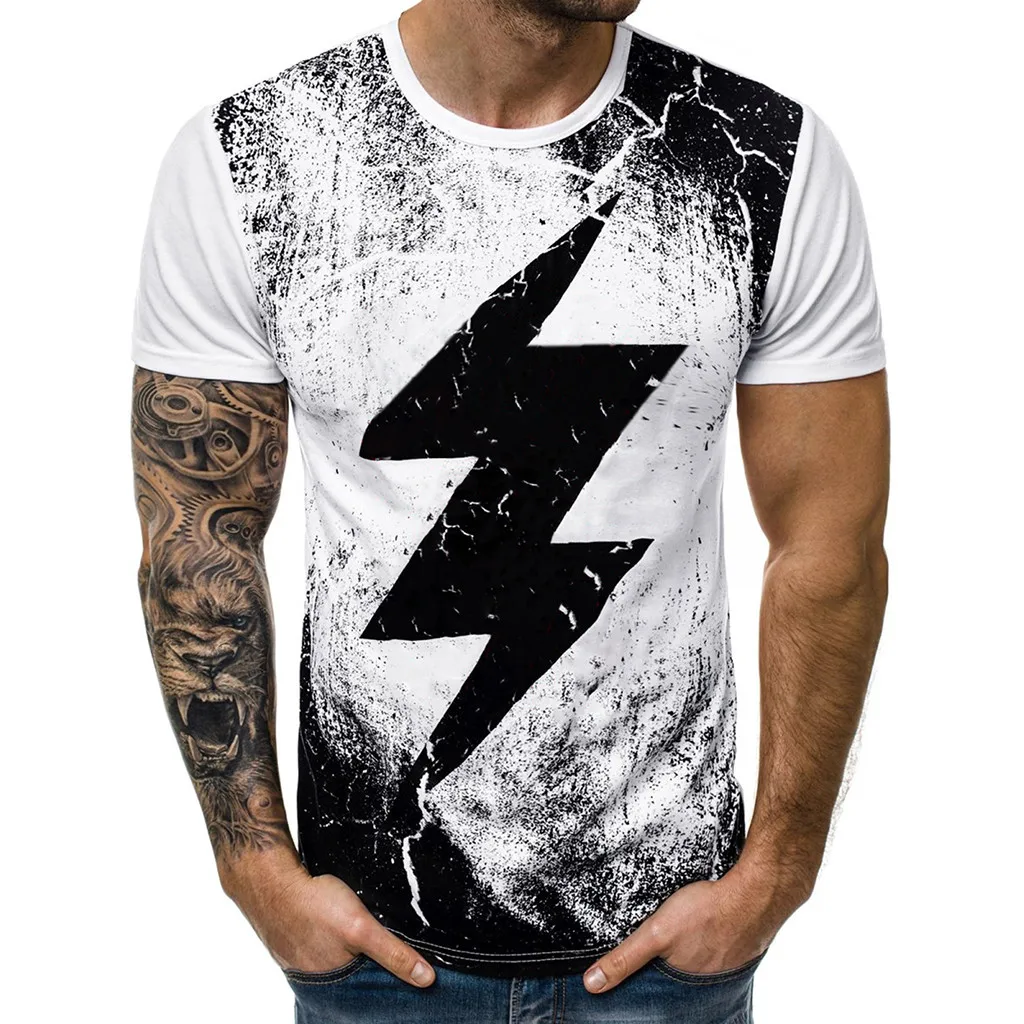 Fashion Men's Casual Slim Lightning Printed Short Sleeve T Shirt Top Blouse Men's New Summer Style Short Sleeve Men Shirt
Fashion Men's Casual Slim Lightning Printed Short Sleeve T Shirt Top Blouse Men's New Summer Style Short Sleeve Men Shirt