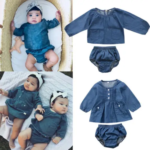 2Pcs Fashion Newborn Toddler Baby Girl Denim Top Blouse Dress Shorts Pants Outfits Set Clothes Summer 0-24M
2Pcs Fashion Newborn Toddler Baby Girl Denim Top Blouse Dress Shorts Pants Outfits Set Clothes Summer 0-24M