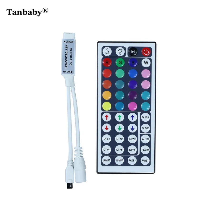 Tanbaby DC12V 44Key /24Key Mini IR Remote Controller With Mini Receiver For 3528/5050 RGB LED Strip Light /Led Tape Controller
Tanbaby DC12V 44Key /24Key Mini IR Remote Controller With Mini Receiver For 3528/5050 RGB LED Strip Light /Led Tape Controller