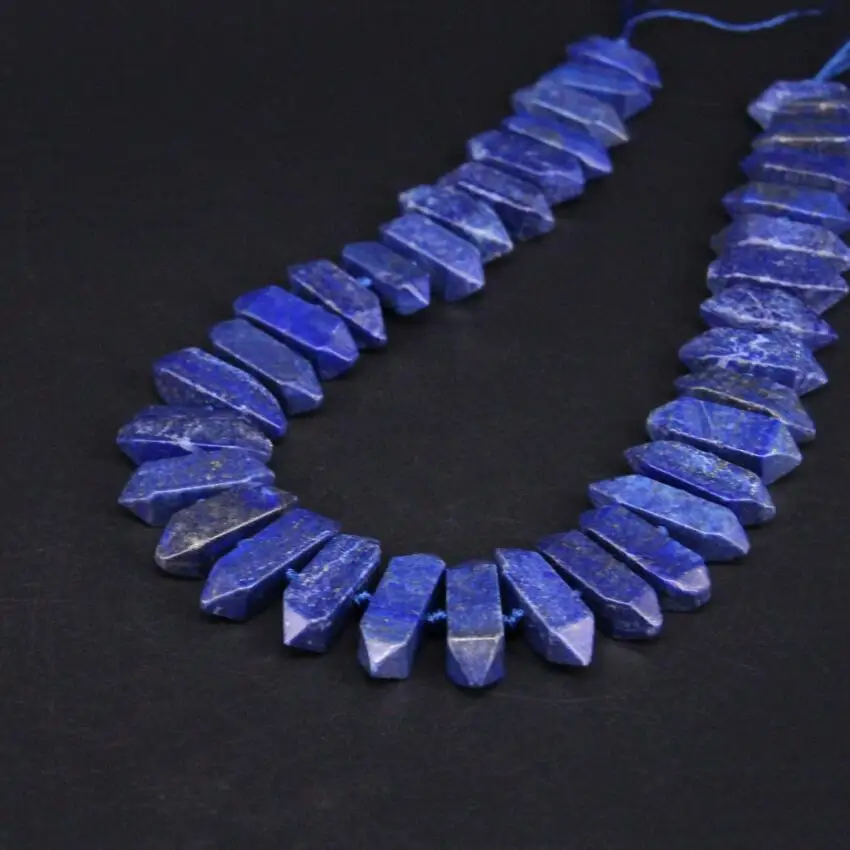 15.5"/strand Natural Lapis Lazuli Faceted Double Point Pendant Beads,Center Drilled Slice Stick Nugget Necklace Jewelry Supplier
15.5"/strand Natural Lapis Lazuli Faceted Double Point Pendant Beads,Center Drilled Slice Stick Nugget Necklace Jewelry Supplier