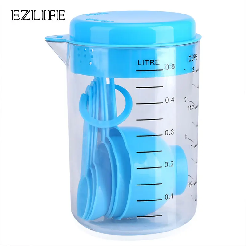 Measuring Spoon + Cup Blue Plastic Measuring Cup Kitchen Measuring Tools Spoons Sets For Kitchen Baking Coffee Graduated Spoons
Measuring Spoon + Cup Blue Plastic Measuring Cup Kitchen Measuring Tools Spoons Sets For Kitchen Baking Coffee Graduated Spoons