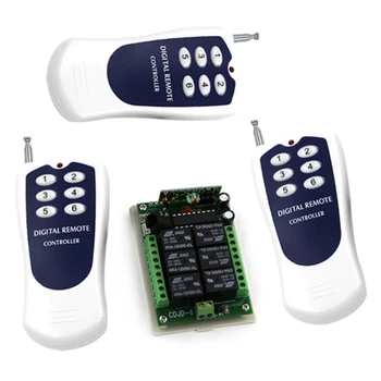 DC 12V 6CH remote control switch system: 1 Receiver & 3 Transmitter 10A Relay 6 Channel fast shipping top quality 4279
DC 12V 6CH remote control switch system: 1 Receiver & 3 Transmitter 10A Relay 6 Channel fast shipping top quality 4279