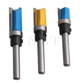CNBTR 1/4" Shank 1/2" Blade Dia Carbide Flush Trim Template Router Cutter Bit Woodworking Tools Pack of 3