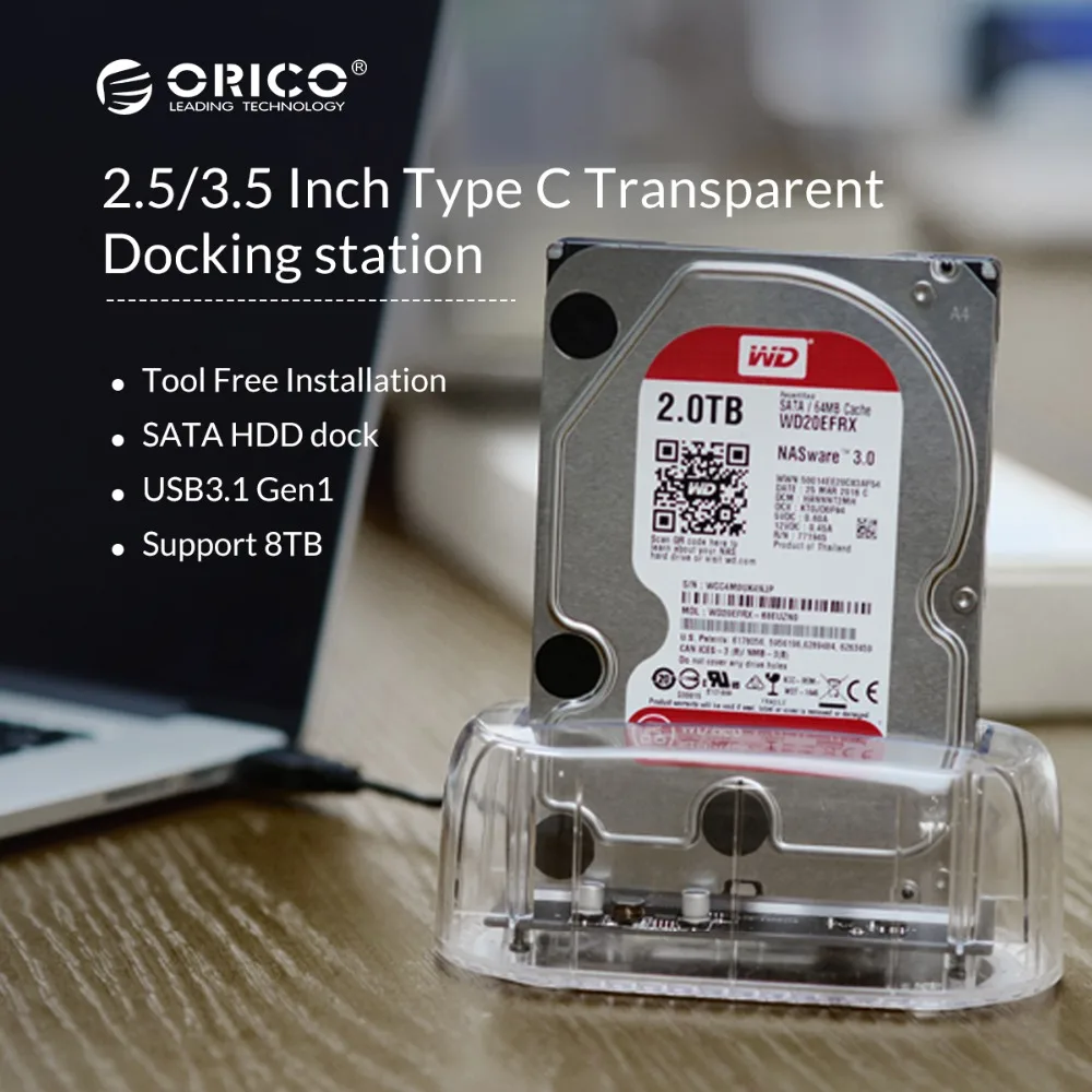 ORICO 2.5/3.5 Inch Type c HDD Docking Station Transparent HDD Case External Hard Drive Case Sata to usb 3.1 Storage Dock Station
ORICO 2.5/3.5 Inch Type c HDD Docking Station Transparent HDD Case External Hard Drive Case Sata to usb 3.1 Storage Dock Station