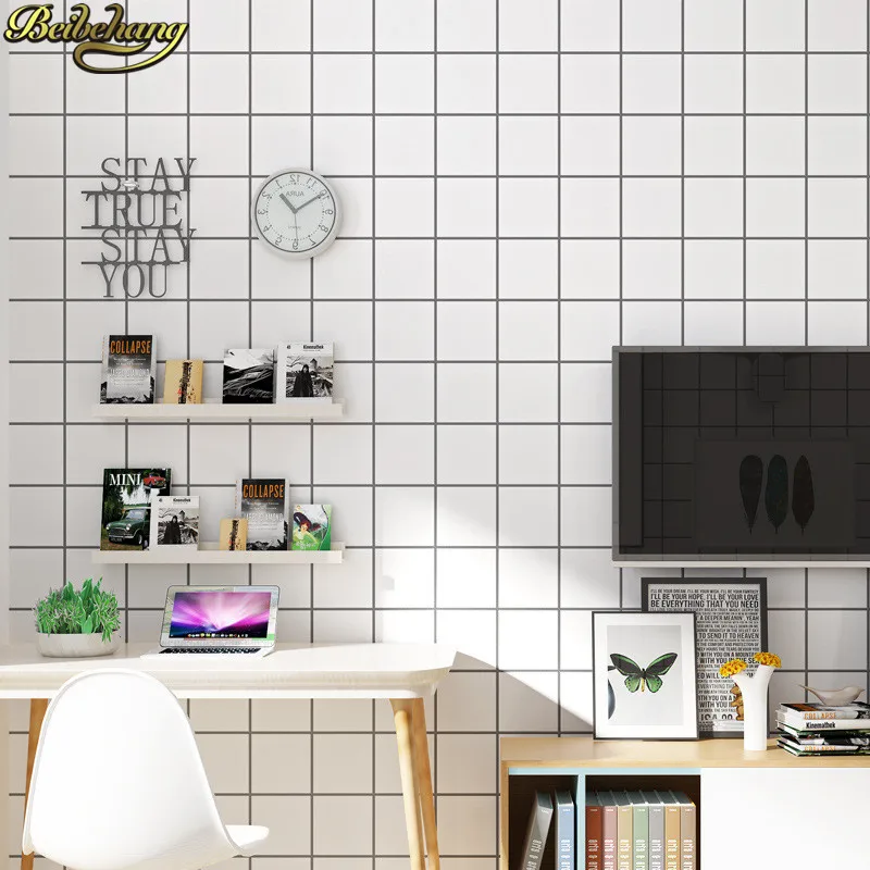 

beibehang papel de parede 3d Modern square grid wallpaper for living room wall paper for walls 3 d home decor White background