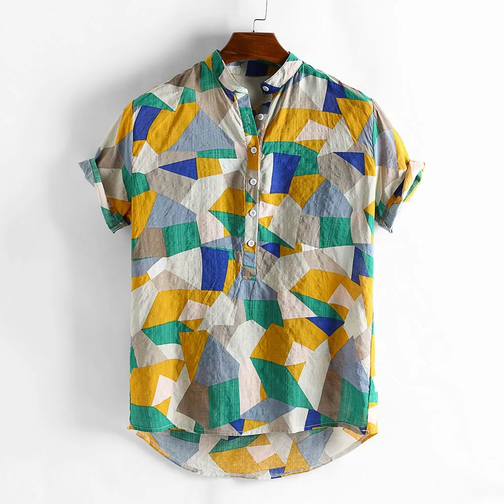 Mens Shirt Summer Hit Color Stand Collar Geometric Patchwork Printed Short Sleeve Breathable Hawaiian Shirts Mens Clothing
Mens Shirt Summer Hit Color Stand Collar Geometric Patchwork Printed Short Sleeve Breathable Hawaiian Shirts Mens Clothing