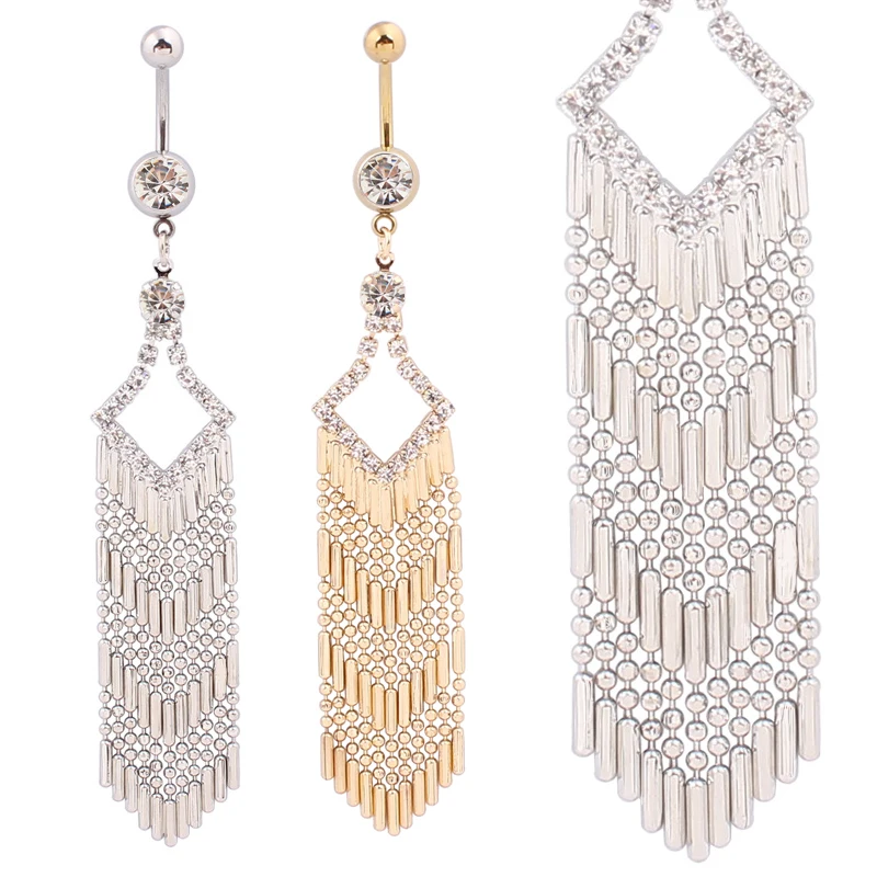 Belly ring tassel crystal gem body piercing jewelry Women navel bars Wholesale 316L surgical steel piercing Free Shipping TAIERS
Belly ring tassel crystal gem body piercing jewelry Women navel bars Wholesale 316L surgical steel piercing Free Shipping TAIERS