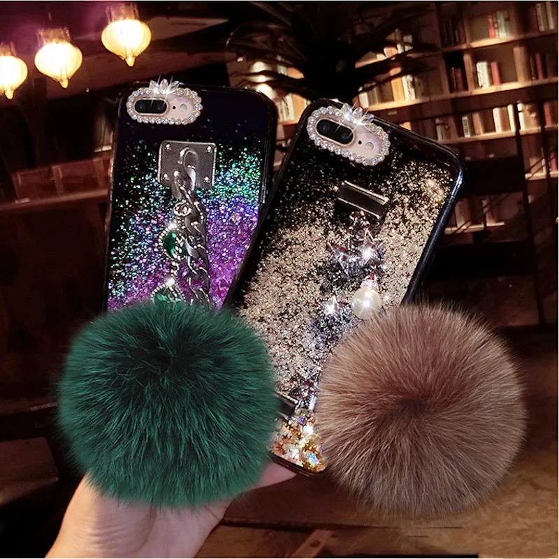 Glaring sparkle Shining star pearl diamond chain bracelet fox pompom liquid quicksand case for iPhone 6 6s 7 8 plus X XS max XR
Glaring sparkle Shining star pearl diamond chain bracelet fox pompom liquid quicksand case for iPhone 6 6s 7 8 plus X XS max XR