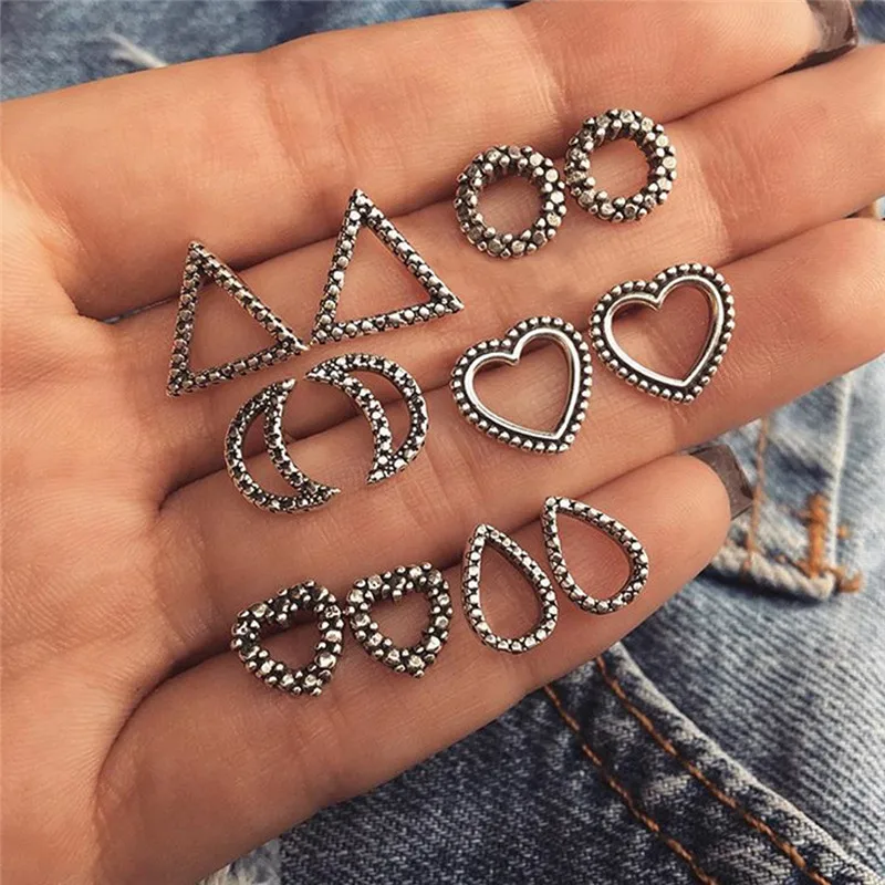 6 Pairs/Set Ethnic Wind Wedding Women Jewelry Bohemian Vintage Moon Sun Charm Hollow Peach Heart Stud Earrings
6 Pairs/Set Ethnic Wind Wedding Women Jewelry Bohemian Vintage Moon Sun Charm Hollow Peach Heart Stud Earrings