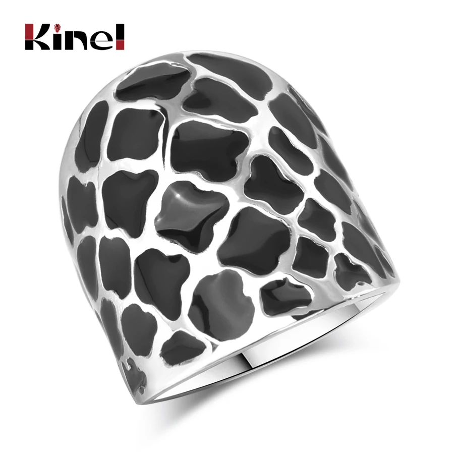 Kinel Unique Petal Black Enamel Big Ring Fashion Geometric Pattern Silver Color Punk Rock Women Jewelry
Kinel Unique Petal Black Enamel Big Ring Fashion Geometric Pattern Silver Color Punk Rock Women Jewelry