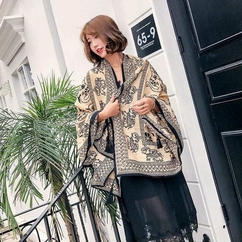 Elephant ethnic silk scarves soft and comfortable ladies shawl sunscreen scarf crinkle hijab mousseline echarpes femme 2019
Elephant ethnic silk scarves soft and comfortable ladies shawl sunscreen scarf crinkle hijab mousseline echarpes femme 2019