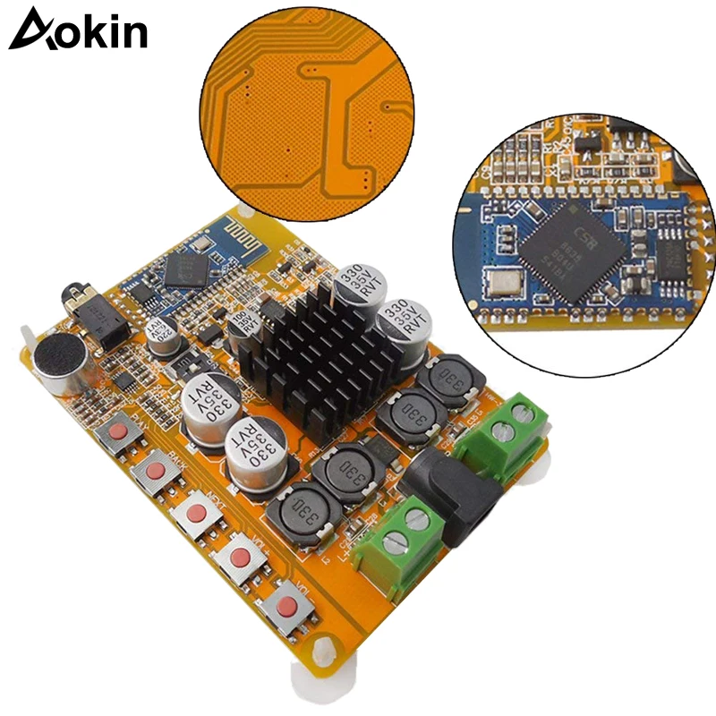 TDA7492 Wireless Bluetooth 4.0 Stereo Amplifier Board Module 2x50W Dual-Channel With Microphone AUX 10-25V DC Beyond TDA7492P
TDA7492 Wireless Bluetooth 4.0 Stereo Amplifier Board Module 2x50W Dual-Channel With Microphone AUX 10-25V DC Beyond TDA7492P