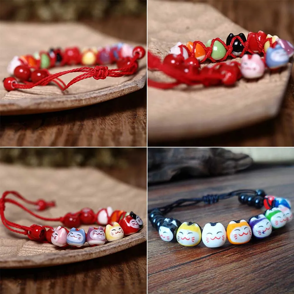 New arrive 1 piece Handmade Cute Ceramic Lucky Cat Charm Beaded Bracelet Fortune Wish Men Women Bracelet
New arrive 1 piece Handmade Cute Ceramic Lucky Cat Charm Beaded Bracelet Fortune Wish Men Women Bracelet