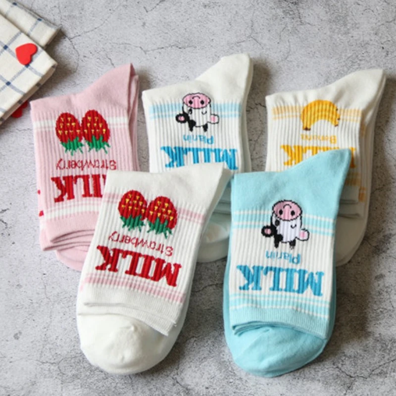 2018 Cotton Women Crew Socks Harajuku Kawaii Girls Fashion Milk Letter Socks Cute Strawberry Print Socks
2018 Cotton Women Crew Socks Harajuku Kawaii Girls Fashion Milk Letter Socks Cute Strawberry Print Socks