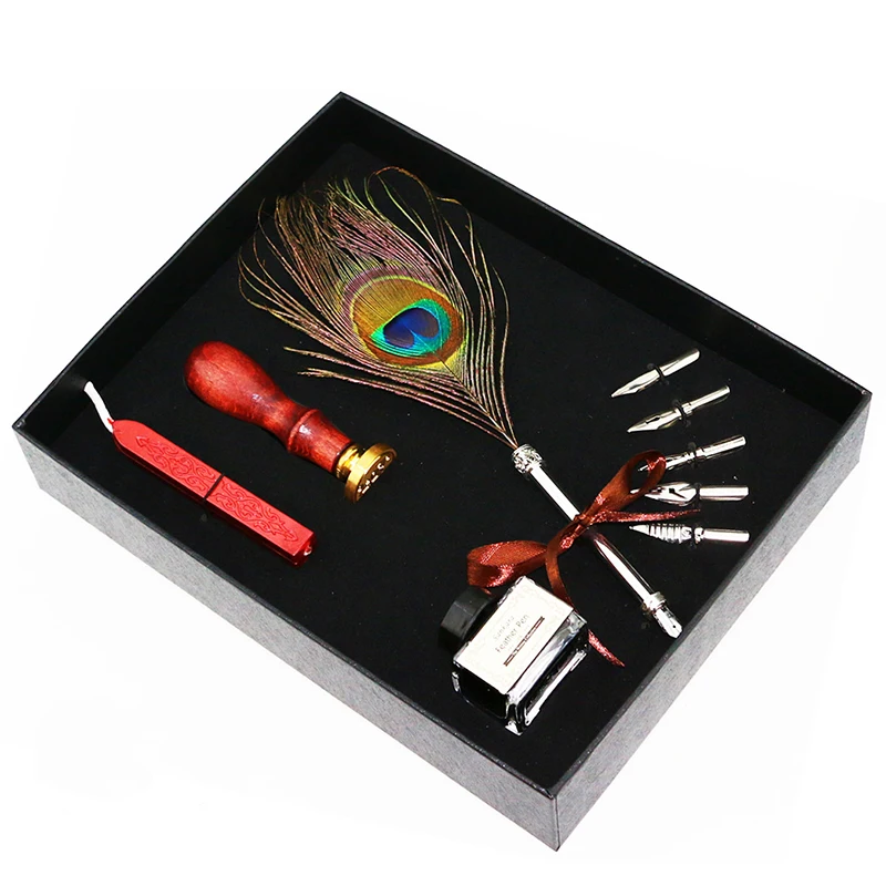 Vintage Feather Quill Calligraphy Pen Sealing Wax Set Writing Ink Dip Pen With Sealing Wax Set For Gift
Vintage Feather Quill Calligraphy Pen Sealing Wax Set Writing Ink Dip Pen With Sealing Wax Set For Gift