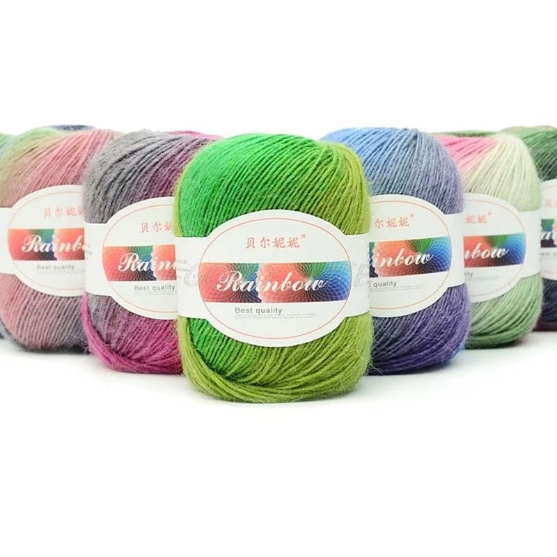 Soft Worsted Yarn Rainbow Gradient Colors DIY Baby Knitting Wool Shawl Scarf Sweater Crochet Thread Supplies
Soft Worsted Yarn Rainbow Gradient Colors DIY Baby Knitting Wool Shawl Scarf Sweater Crochet Thread Supplies