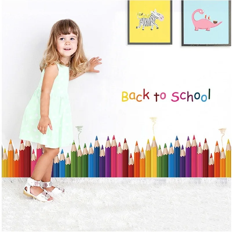 School Color Pencil Baseboard Wall Sticker Pattern Mural Diy Art Poster Removable Stickers Kids Room Kitchen Balcony Home Decor
School Color Pencil Baseboard Wall Sticker Pattern Mural Diy Art Poster Removable Stickers Kids Room Kitchen Balcony Home Decor