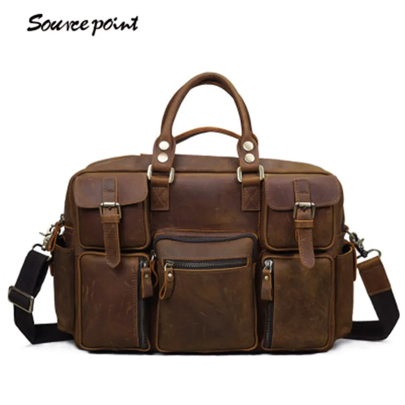 SOURCE POINT Hot Sale Vintage Genuine Leather Crazy Horse Big Capacity Male Handbags Travel Bags Messenger Bag For Men YD-8058
SOURCE POINT Hot Sale Vintage Genuine Leather Crazy Horse Big Capacity Male Handbags Travel Bags Messenger Bag For Men YD-8058