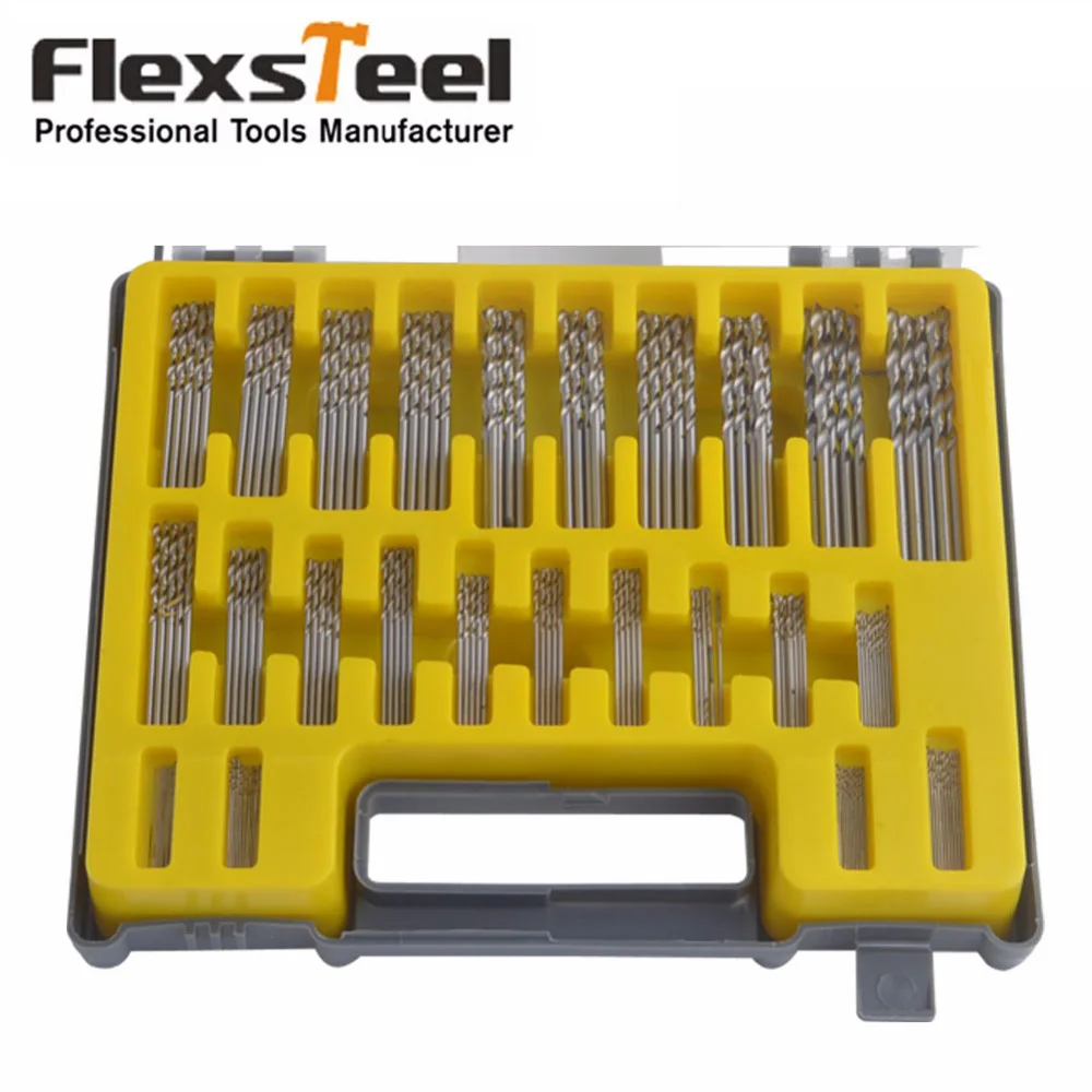 Flexsteel 150Pcs/box 0.4mm-3.2mm HSS Mini Twist Drill Bit Kit Micro Precision Drill Bits Set with Carry Case Drilling for Metal
Flexsteel 150Pcs/box 0.4mm-3.2mm HSS Mini Twist Drill Bit Kit Micro Precision Drill Bits Set with Carry Case Drilling for Metal