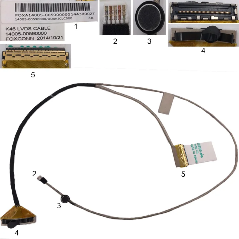NEW Laptop Notebook LED/LCD Cable for ASUS S46C K46CA K46CB K46CM S46E S46C K46 PN:DD0KJCLC000-00590000 14005-14005 00590100
NEW Laptop Notebook LED/LCD Cable for ASUS S46C K46CA K46CB K46CM S46E S46C K46 PN:DD0KJCLC000-00590000 14005-14005 00590100