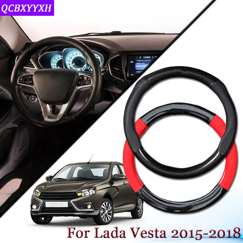 Car Carbon Fiber Leather Car Steering Wheel Cover Car Steering-wheel Hubs Automobiles Auto Accessories For Lada Vesta 2015-2018
Car Carbon Fiber Leather Car Steering Wheel Cover Car Steering-wheel Hubs Automobiles Auto Accessories For Lada Vesta 2015-2018