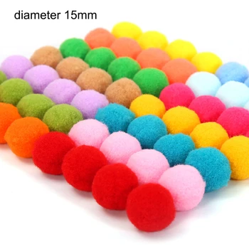 

New! 200pcs/lot Pompom 15mm Mini Fluffy Soft Pom Poms Pompones Ball Furball Handmade Crafts DIY for Home Decor Sewing Supplies