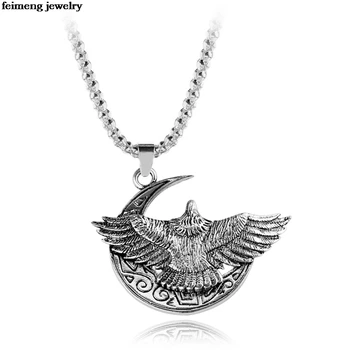 Wholesale Steampunk Stainless Steel Moon Tone Moon Hawk Animal Wing Pendants Necklaces for Men Lady's sweater jewelry 
Wholesale Steampunk Stainless Steel Moon Tone Moon Hawk Animal Wing Pendants Necklaces for Men Lady's sweater jewelry