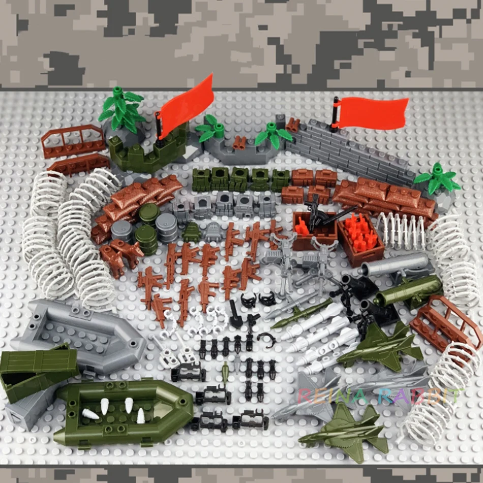 Military Helicopter Boat Vehicle Army Soldier Weapon Box Gun DIY Battlefield Parts Compatible legoed ww2 Building Blocks Toys
Military Helicopter Boat Vehicle Army Soldier Weapon Box Gun DIY Battlefield Parts Compatible legoed ww2 Building Blocks Toys