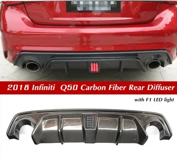 For 2018 Infiniti Q50 Rear Bumper Diffuser Lip/ With Led light style carbon fiber Rear Lip Diffuser For Q50 
For 2018 Infiniti Q50 Rear Bumper Diffuser Lip/ With Led light style carbon fiber Rear Lip Diffuser For Q50