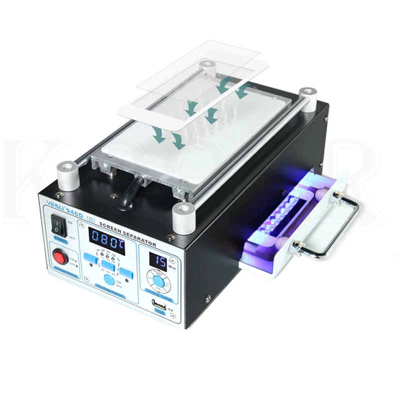 YIHUA 946D-III LCD separator built-in strong suction vacuum pump separator phone glass split screen repair LCD separator machine
YIHUA 946D-III LCD separator built-in strong suction vacuum pump separator phone glass split screen repair LCD separator machine