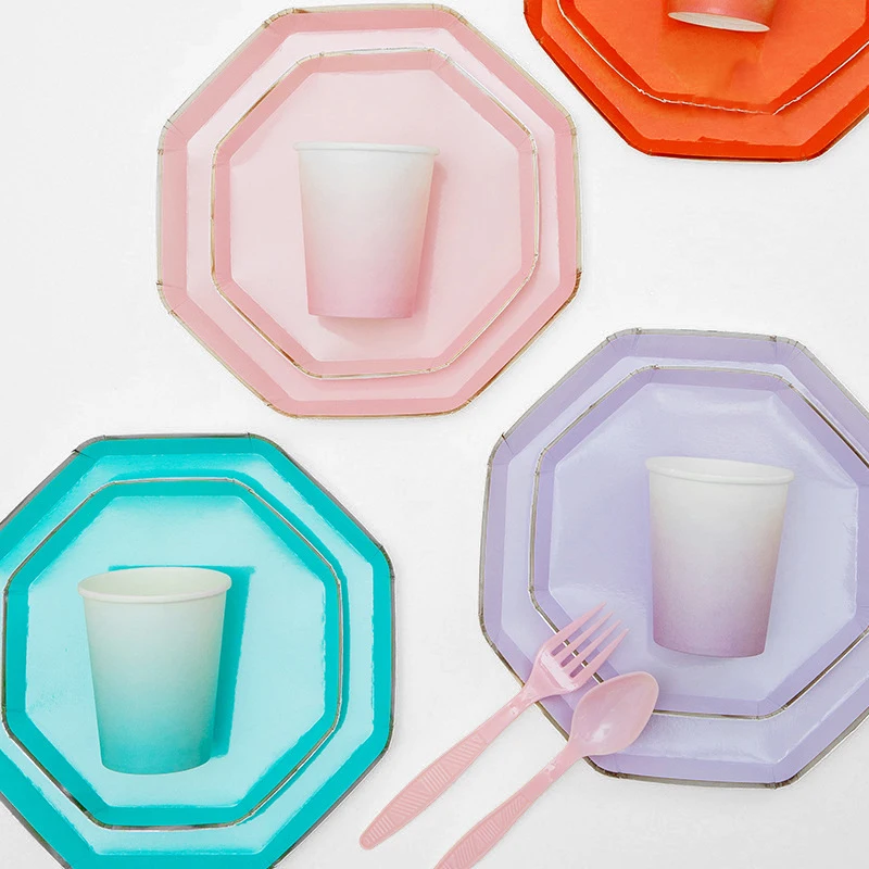 8PC /Pack Wedding Birthday Party Gradient Color Disposable Tray Set Baby Bath Tableware Cake Shop Dessert Table Decoration 7inch
8PC /Pack Wedding Birthday Party Gradient Color Disposable Tray Set Baby Bath Tableware Cake Shop Dessert Table Decoration 7inch