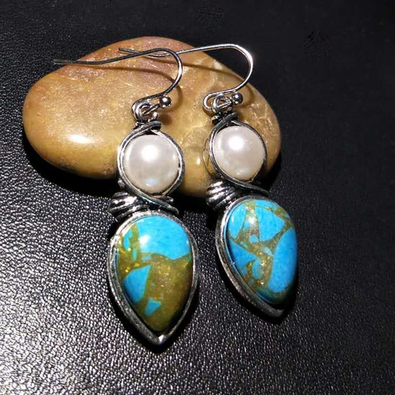 Retro Ethnic Water Drop Blue Stone Earrings for Women Gift Boho Jewelry Simulated White Pearl Dangle Earrings Brincos Z3J746
Retro Ethnic Water Drop Blue Stone Earrings for Women Gift Boho Jewelry Simulated White Pearl Dangle Earrings Brincos Z3J746