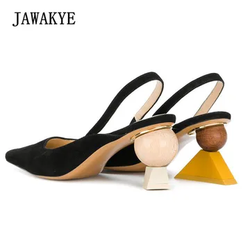 New Sexy Geometric Block heel Sandals Women Black Pointed Strange High heels Slingbacks Gladiator Sandals Summer Shoes Women 
New Sexy Geometric Block heel Sandals Women Black Pointed Strange High heels Slingbacks Gladiator Sandals Summer Shoes Women