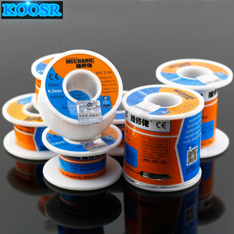 Free shipping Mechanic Leaded Soldering tin wire 150g 0.3-0.6mm 63Sn/37Pb solder wire Rosin Core Flux Welding Wires
Free shipping Mechanic Leaded Soldering tin wire 150g 0.3-0.6mm 63Sn/37Pb solder wire Rosin Core Flux Welding Wires