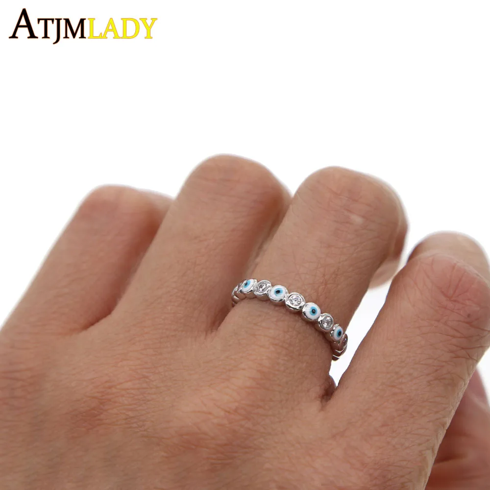 Top Quality elegant silver Color Micro Pave Evil Eye Ring Blue Black Mixed New CZ Ethnic Turkish Jewelry Women Ring drop shippng
Top Quality elegant silver Color Micro Pave Evil Eye Ring Blue Black Mixed New CZ Ethnic Turkish Jewelry Women Ring drop shippng