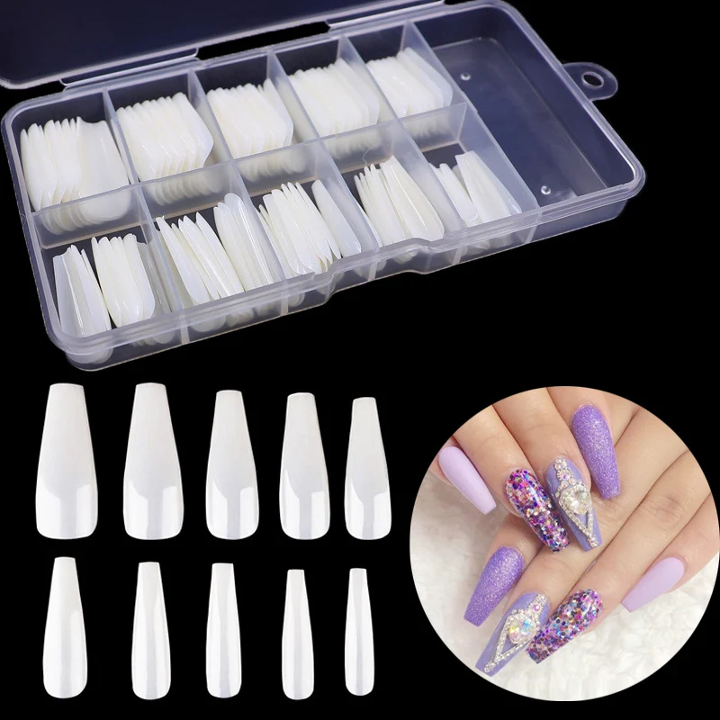 100pcs/box False Nails Fake Coffin Nails Artificial Art Tips Long Ballerina Shape Full Cover Nail Extension Manicure 10 Sizes
100pcs/box False Nails Fake Coffin Nails Artificial Art Tips Long Ballerina Shape Full Cover Nail Extension Manicure 10 Sizes