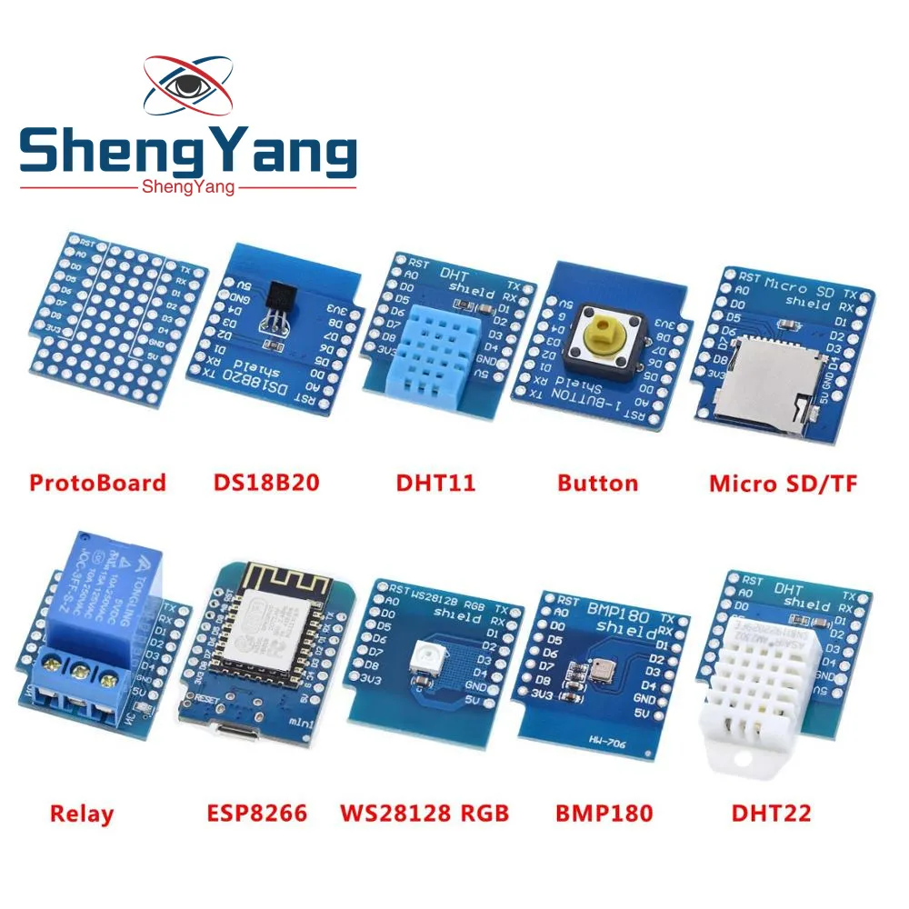 Esp8266 D1 Mini Pro Wifi Development Board Nodeu Ws2812 Rgb Dht11 Dht22 Am2302 Relay Ds18b20 Bmp180 Motor For Wemos Diy Kit
Esp8266 D1 Mini Pro Wifi Development Board Nodeu Ws2812 Rgb Dht11 Dht22 Am2302 Relay Ds18b20 Bmp180 Motor For Wemos Diy Kit