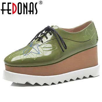 FEDONAS Fashion Vintage Platform Wedges Women Pumps 2019 Spring Autumn New Cow Patent Leather Female Party Office Shoes Woman
FEDONAS Fashion Vintage Platform Wedges Women Pumps 2019 Spring Autumn New Cow Patent Leather Female Party Office Shoes Woman