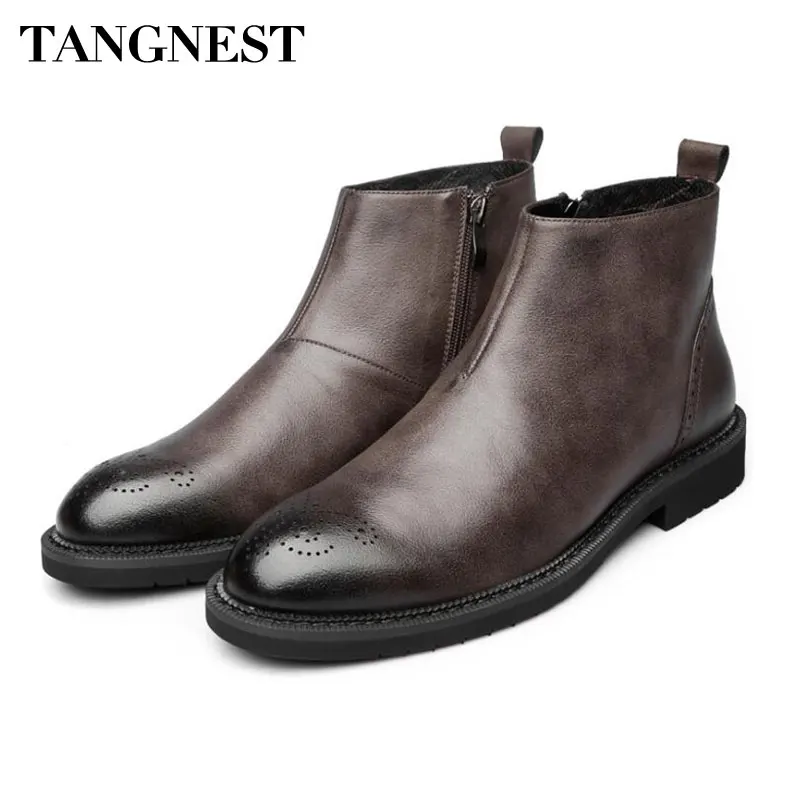 Tangnest Men's Genuine Leather Ankle Boots NEW Autumn Cow Leather Dress Shoes For Men Zip Motorcycle Boots Size 38~44 XMX939
Tangnest Men's Genuine Leather Ankle Boots NEW Autumn Cow Leather Dress Shoes For Men Zip Motorcycle Boots Size 38~44 XMX939