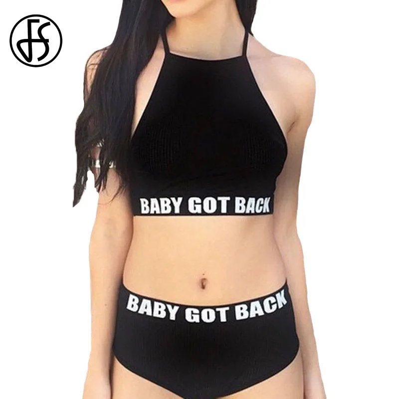 FS Swimwear Women 2018 Black Bikini Letter BABY GOT BACK T Back Halter Top High Waist Neck White Bikinis Set Bandage Swimsuit
FS Swimwear Women 2018 Black Bikini Letter BABY GOT BACK T Back Halter Top High Waist Neck White Bikinis Set Bandage Swimsuit
