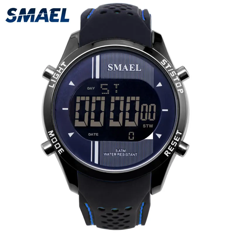 Цифровые наручные часы SMAEL силиконовые для мужчин водонепроницаемые
