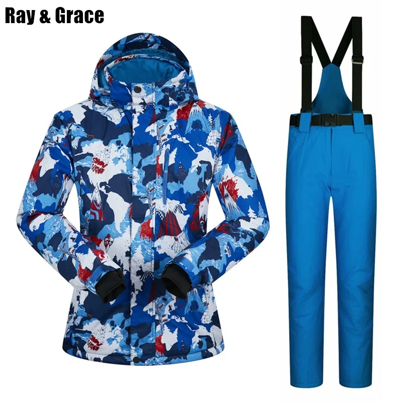 RAY GRACE Ski Suit Men Winter Outdoor Thermal Waterproof Windproof Snow Sports Jacket and Pants Male Snowboard Clothes Set
RAY GRACE Ski Suit Men Winter Outdoor Thermal Waterproof Windproof Snow Sports Jacket and Pants Male Snowboard Clothes Set
