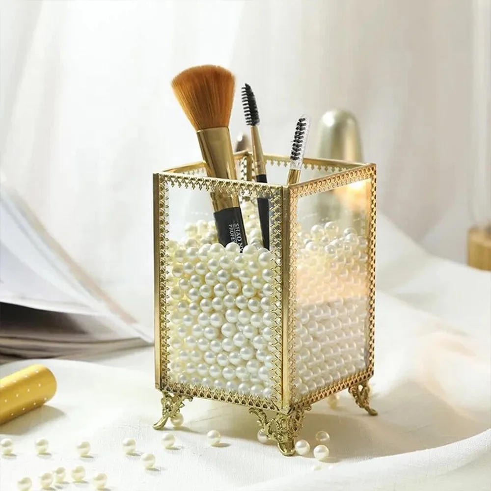 Vintage Handmade Gold Classic Glass Bins Cosmetic Makeup Brush Cup Holder Organizer Jewelry Box For Dresser Vanity Countertop
Vintage Handmade Gold Classic Glass Bins Cosmetic Makeup Brush Cup Holder Organizer Jewelry Box For Dresser Vanity Countertop
