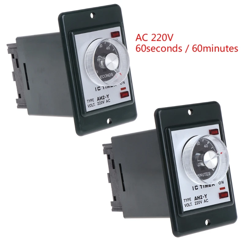 

0-60 seconds/minutes Power On Delay Timer Time relay w socket base AC 220V AH2-Y