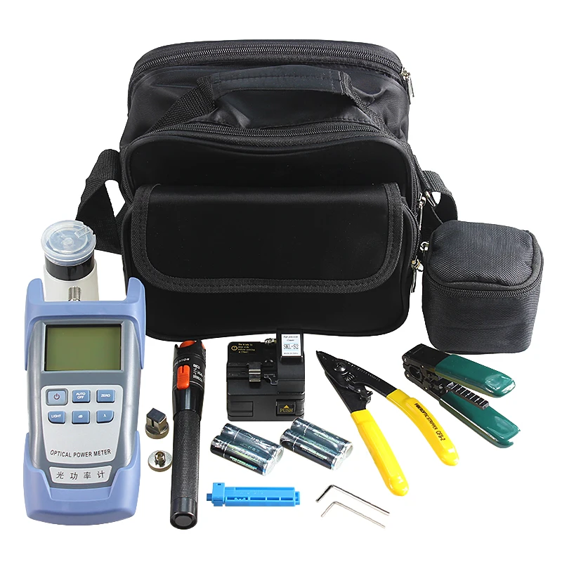 09 types Fiber Optic fusion splicer Tool Kit with SKL-S2 Fiber Cleaver Optical Power Meter 10km visual fault locator
09 types Fiber Optic fusion splicer Tool Kit with SKL-S2 Fiber Cleaver Optical Power Meter 10km visual fault locator