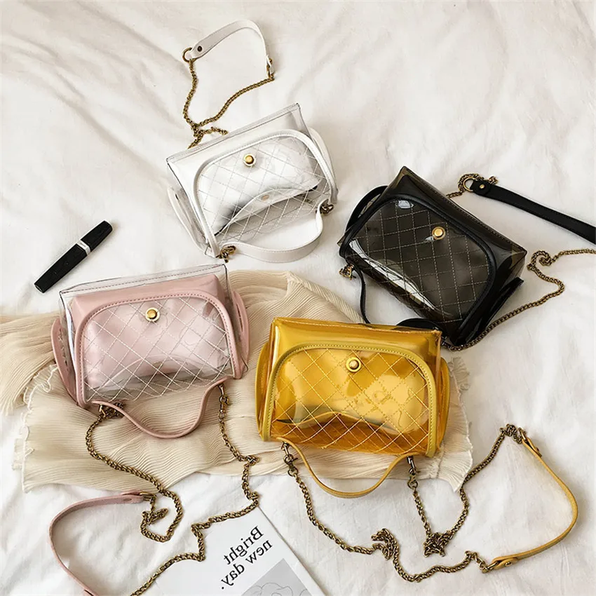 TOYOOSKY Women Transparent Hologram Handbag Clear PVC Summer Beach Messenger Shoulder Bag Composite Bags Metal Handle Tote Bag
TOYOOSKY Women Transparent Hologram Handbag Clear PVC Summer Beach Messenger Shoulder Bag Composite Bags Metal Handle Tote Bag