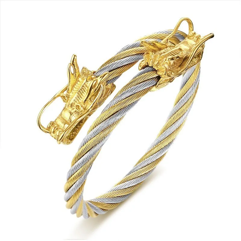 Assorted Colors Naga Double Head Dragon Cuff Bracelet Stainless Steel Bangle Twisted Cable Braceletly Adjustable Brazalet Jewels
Assorted Colors Naga Double Head Dragon Cuff Bracelet Stainless Steel Bangle Twisted Cable Braceletly Adjustable Brazalet Jewels